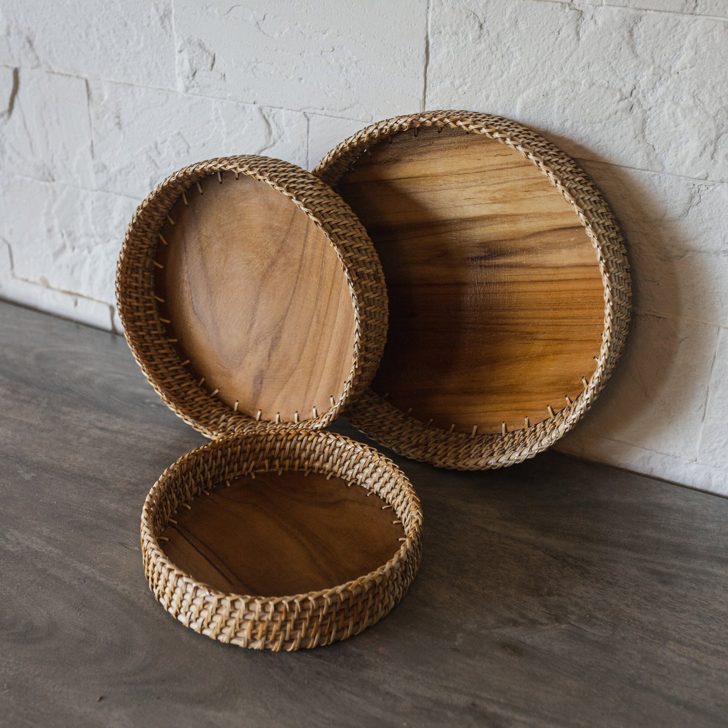 Round Cane Tray
