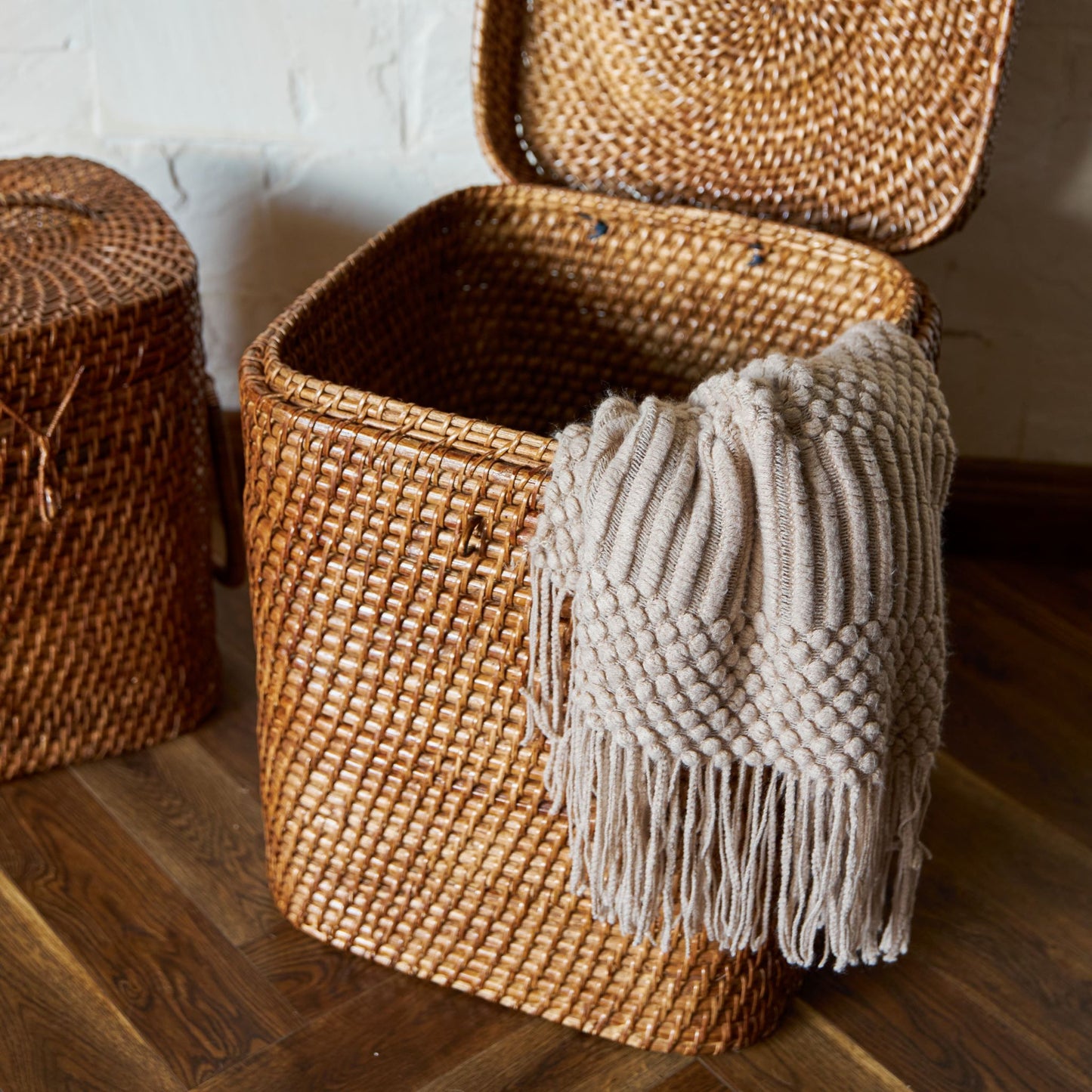 Square Laundry Basket - Natural